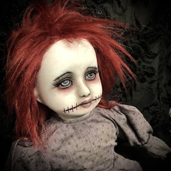 OOAK Creepy Odd 16” Haunted Ghost Doll Scary Halloween Horror Art Doll Prop - Picture 11 of 16